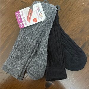 Muk Luks KNEE HEIGHT Women's Casual Socks in Black and Gray